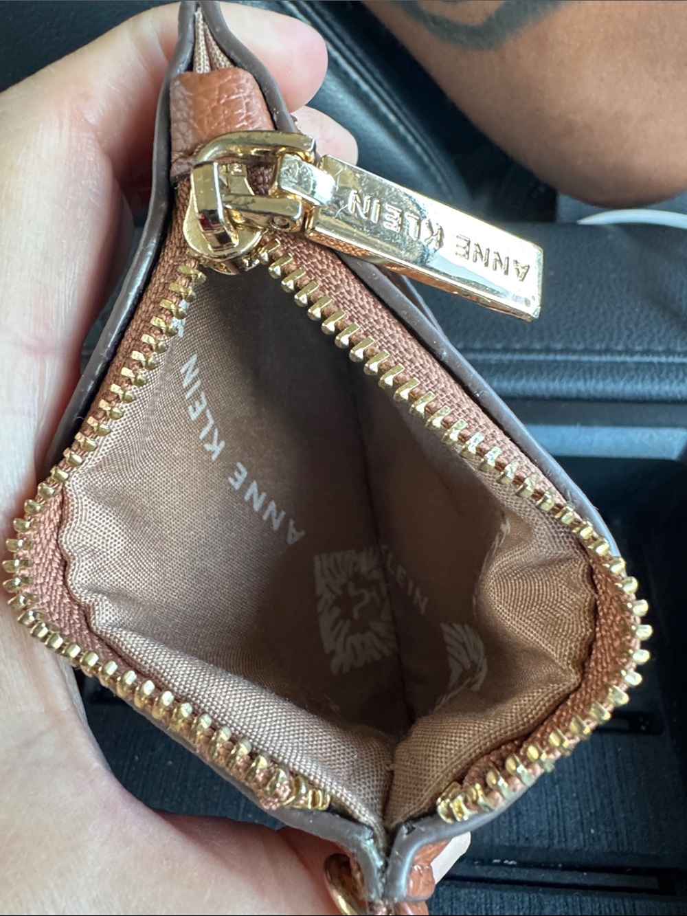 Anne Klein Brown Card Wallet with Gold AK Logo - Picture 4 of 7